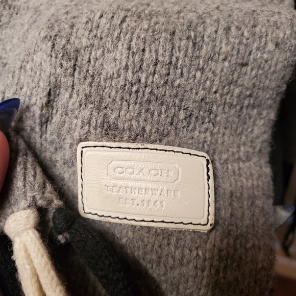 Coach wool scarf black and white striped - Picture 3 of 5